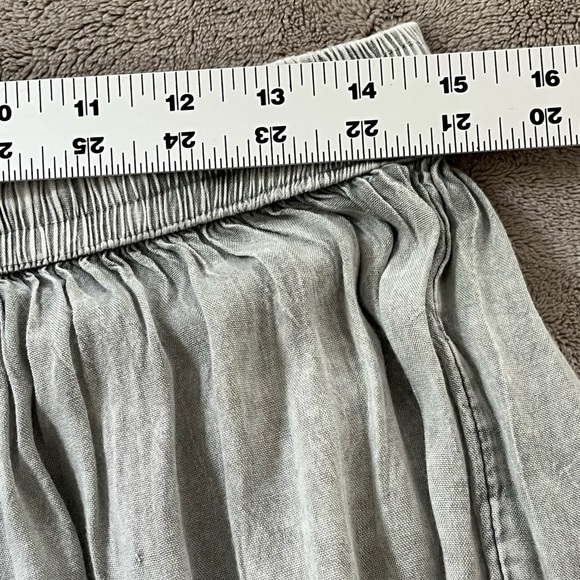 Anandas Boho Tiered Wide Leg Palazzo Pants Size M Grey Festival Beachy Pull On - Picture 12 of 13